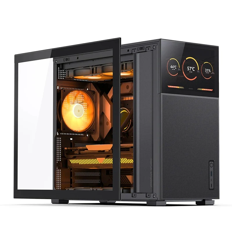 Jonsbo D41 Mesh ATX Computer Case (Black, White) + Jonsbo DS8 8" Display Secondary Screen (Black, White) - Image 4