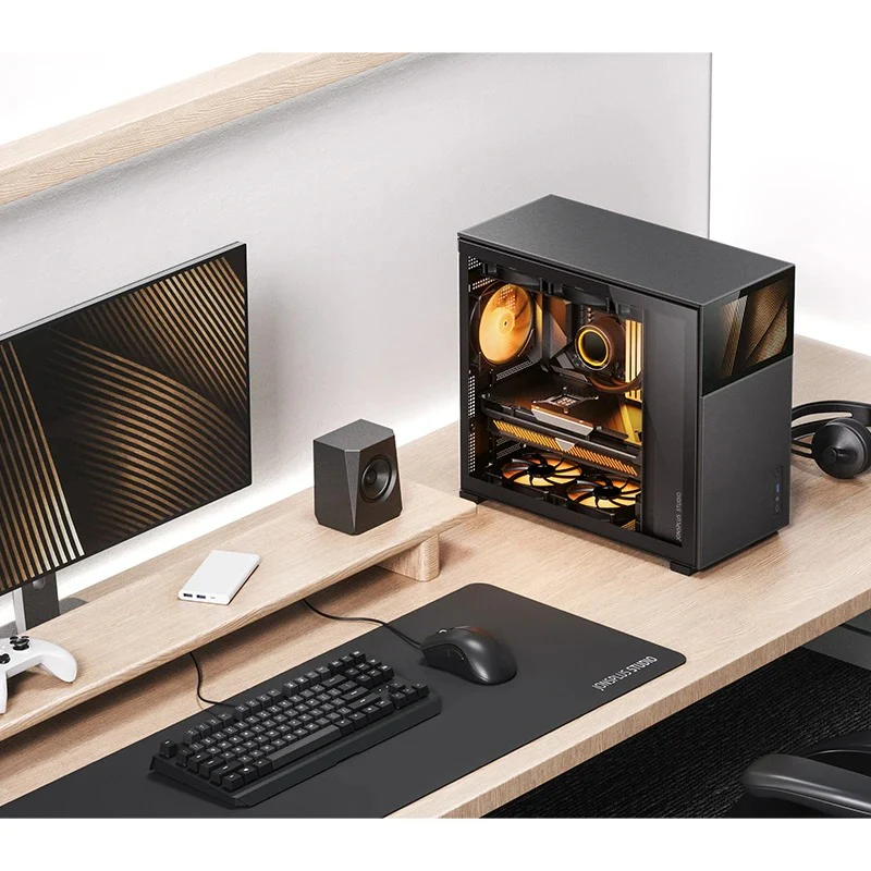 Jonsbo D41 Mesh ATX Computer Case (Black, White) + Jonsbo DS8 8" Display Secondary Screen (Black, White) - Image 7