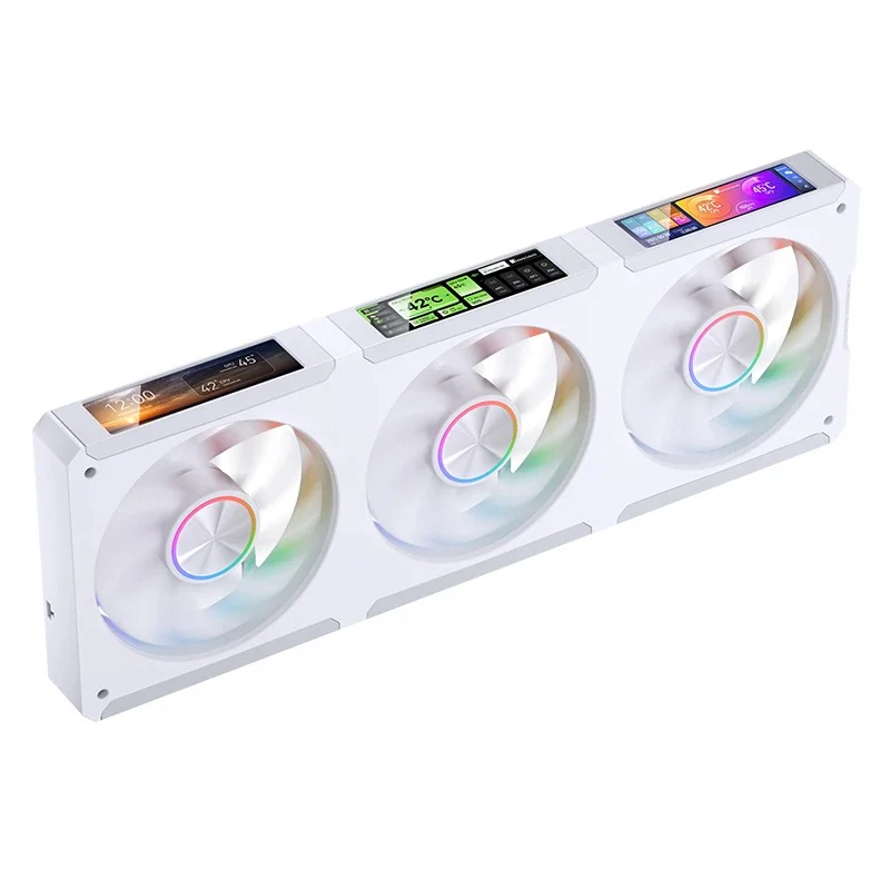 Jonsbo TF3-360SC 360MM AIO Liquid CPU Cooler w/ 3 x 3.38" Fan LCD Displays & 3.5" Pump Block LCD Display (Black, White) - Image 34