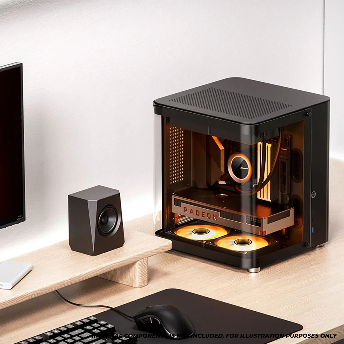 Jonsbo TK-1 M-ATX Separated Cabinet Computer Case (Black, White) - Image 13