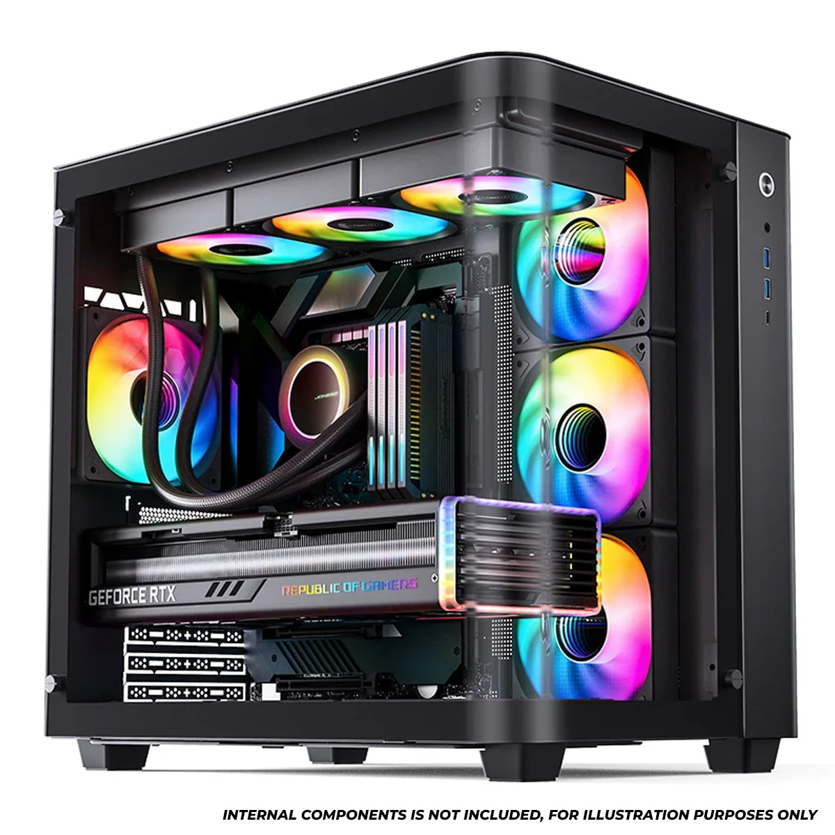 Jonsbo TK-3 ATX Separated Cabinet Computer Case (Black, White) - Image 2