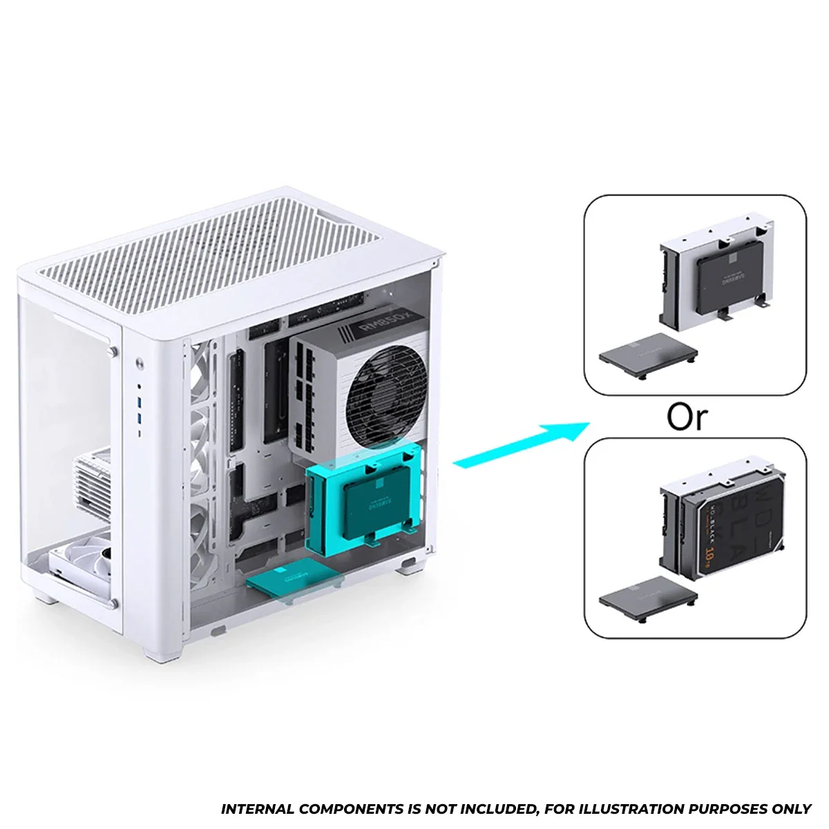 Jonsbo TK-3 ATX Separated Cabinet Computer Case (Black, White) - Image 35