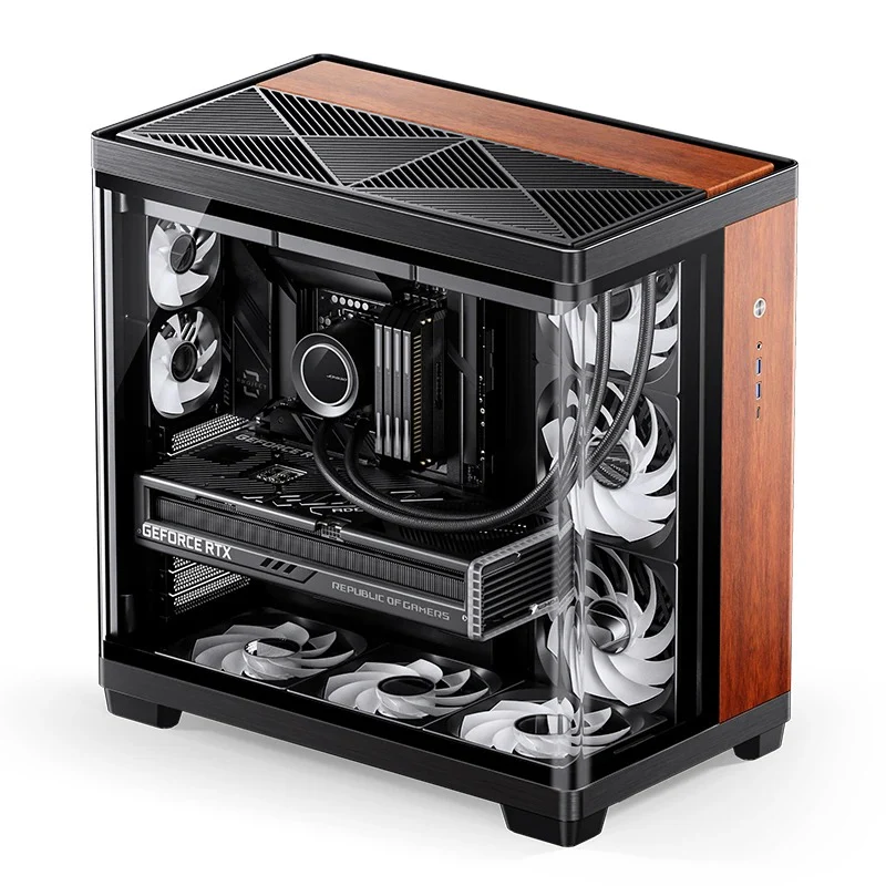 Jonsbo TK-4 Wood ATX Separated Cabinet Computer Case (Black) - Image 2