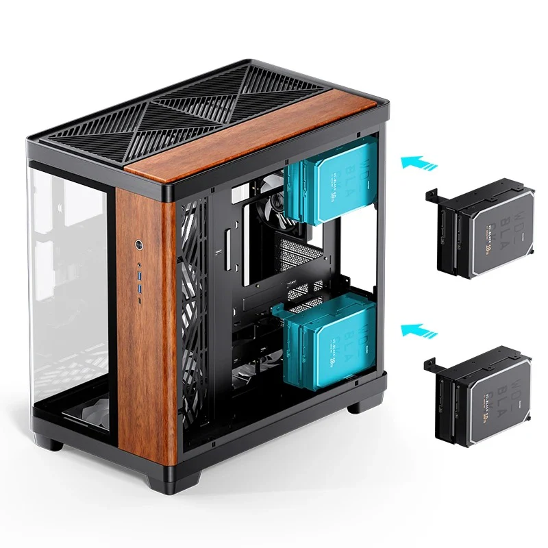 Jonsbo TK-4 Wood ATX Separated Cabinet Computer Case (Black) - Image 31