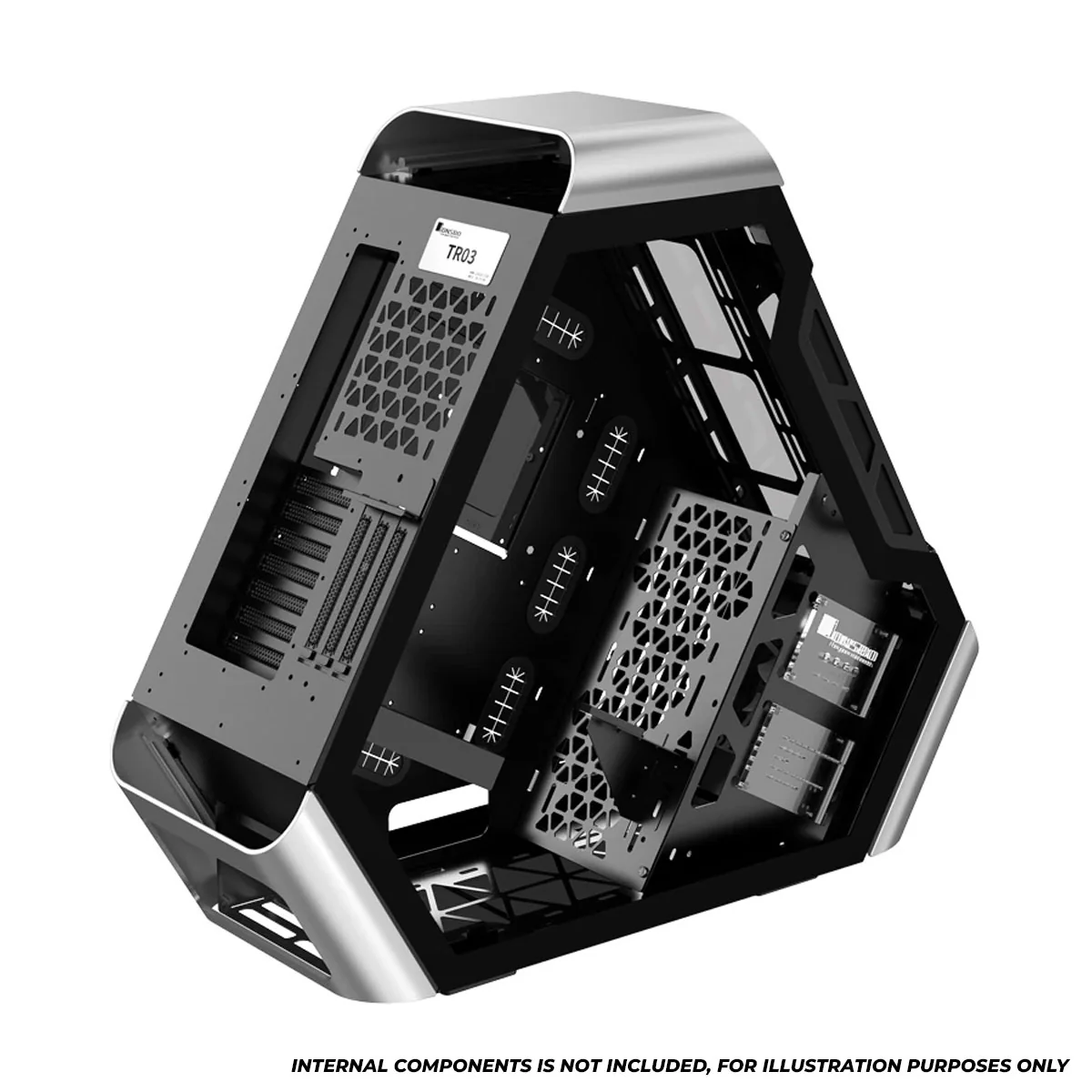 Jonsbo TR03-A Aluminum Panel ATX Equilateral Triangle Computer Case (Silver) - Image 9