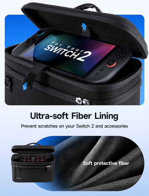 JSAUX All-in-One Travel Storage Carrying Case for Nintendo Switch 2 (Black) (BG0121) - Image 5