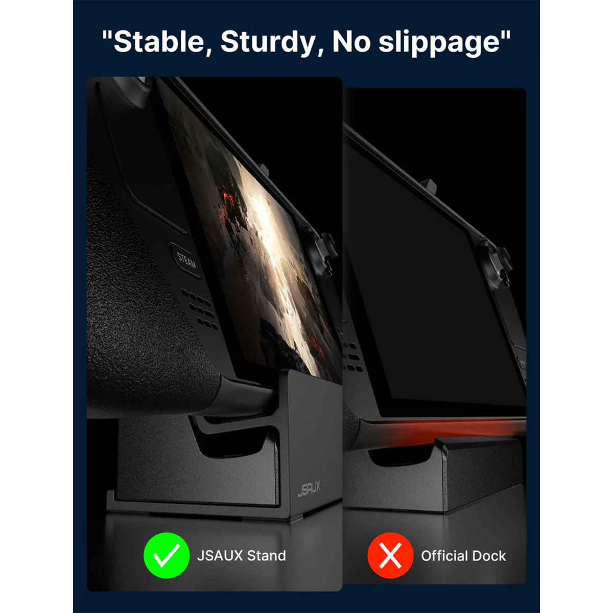 JSAUX Anti-Slip Stand Base for Steam Deck Dock (Black) (SG0104) - Image 4