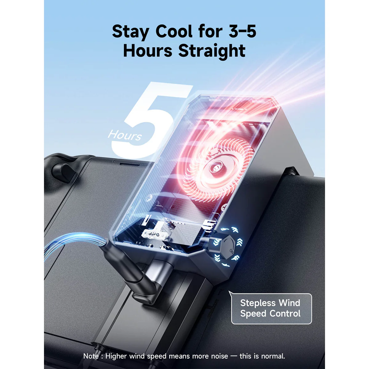 JSAUX Cooling Fan for Nintendo Switch 2 (Black) (GP0201A) - Image 3