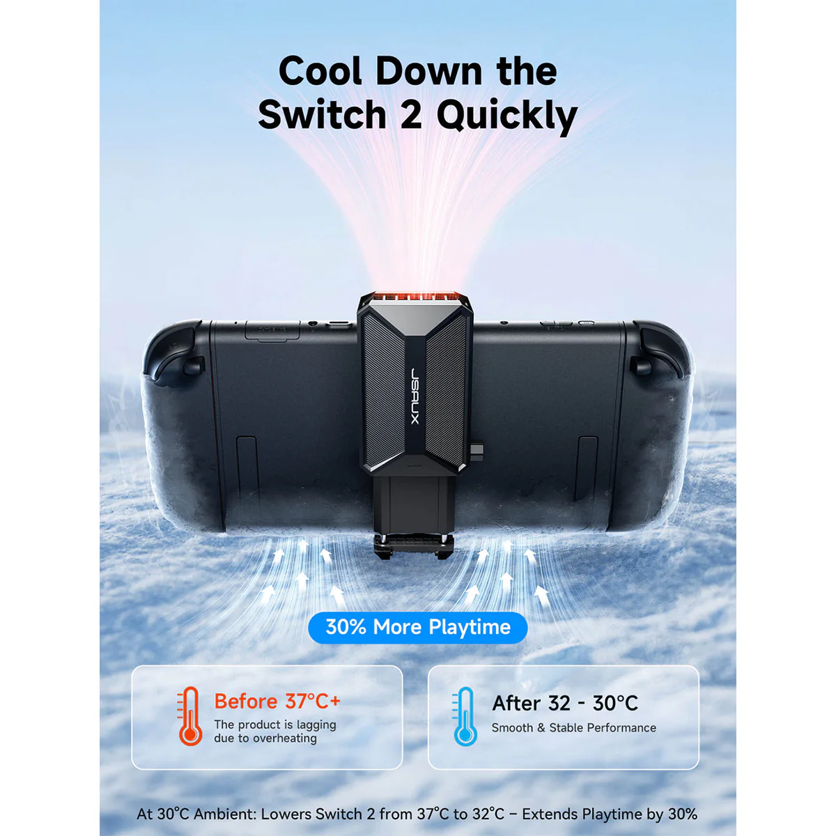 JSAUX Cooling Fan for Nintendo Switch 2 (Black) (GP0201A) - Image 6
