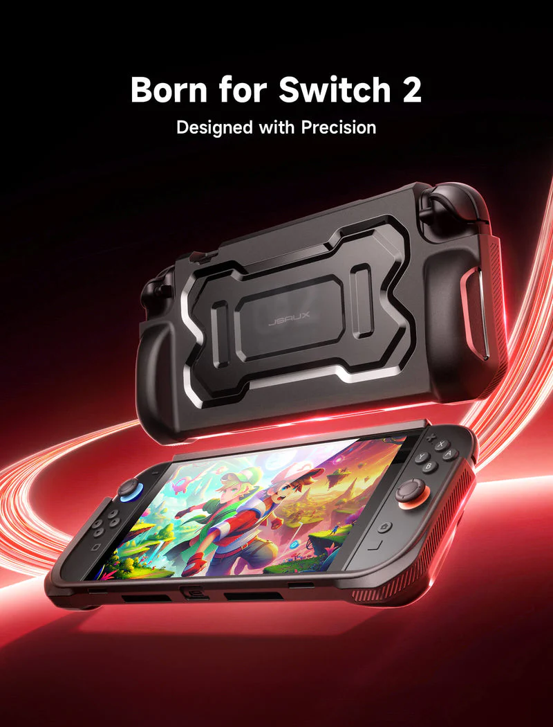 JSAUX Ergonomic Battle Armor Protective Case for Nintendo Switch 2 (Black) (PC0118) - Image 3