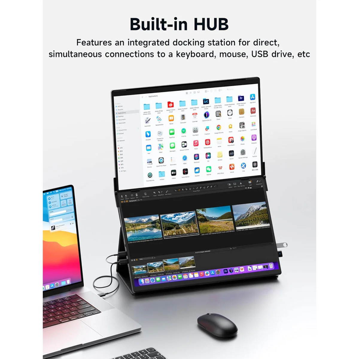 JSAUX FlipGo Pro 13.5" 2256x1504 Dual Stacked Portable Monitor (Black) (PM0201) - Image 3