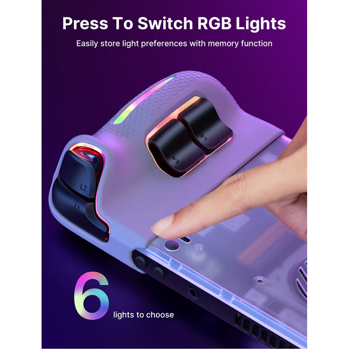 JSAUX RGB & Vents Transparent Back Plate for Steam Deck & Steam Deck OLED (Crystal) (PC0106C) - Image 7