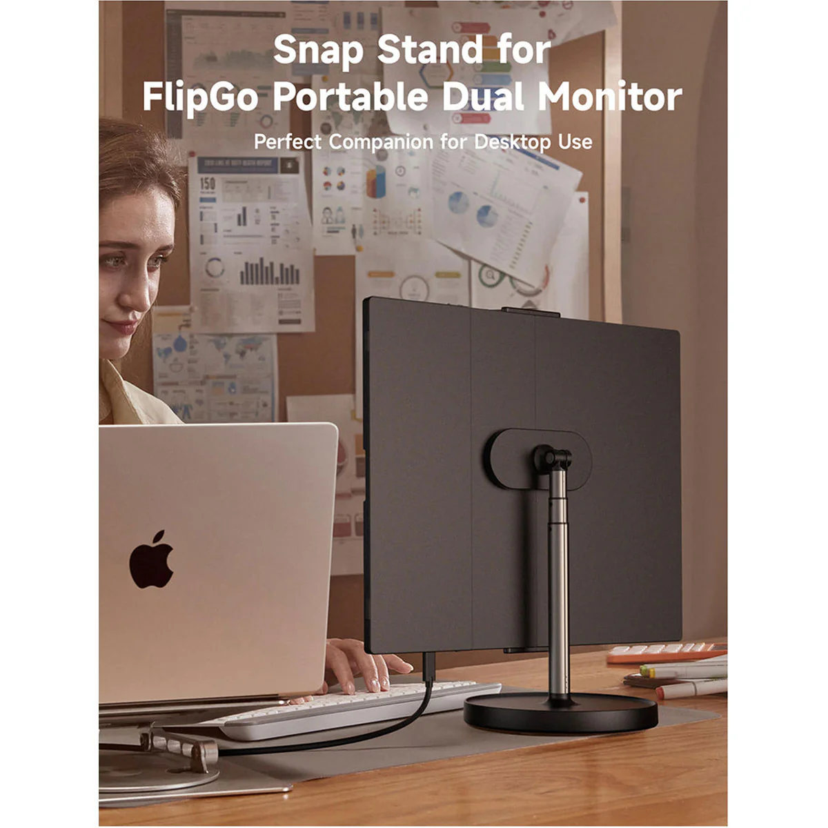 JSAUX Snap Stand for FlipGo Dual Stacked Portable Monitor (Black) (SD0201A) - Image 6