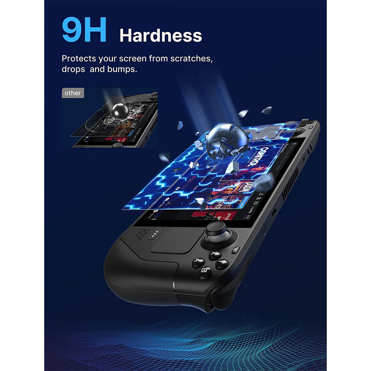 JSAUX Ultra Clear Anti-Glare Matte Tempered Glass Screen Protector for Steam Deck 2-Pack (GP0110) - Image 4