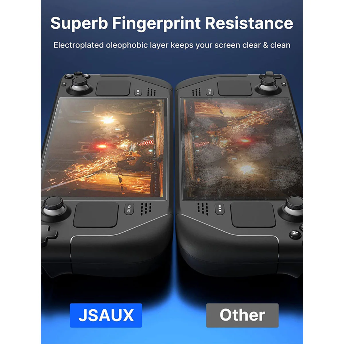 JSAUX Ultra Clear Anti-Glare Matte Tempered Glass Screen Protector for Steam Deck 2-Pack (GP0110) - Image 5