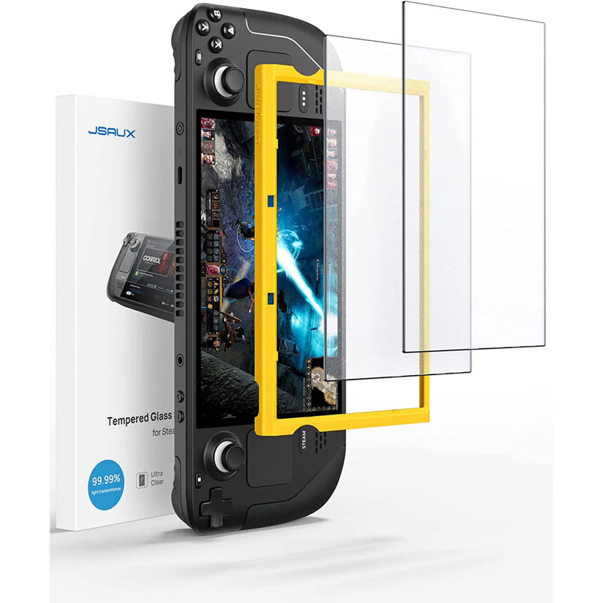 JSAUX Ultra Clear Anti-Glare Matte Tempered Glass Screen Protector for Steam Deck 2-Pack (GP0110) - Image 7