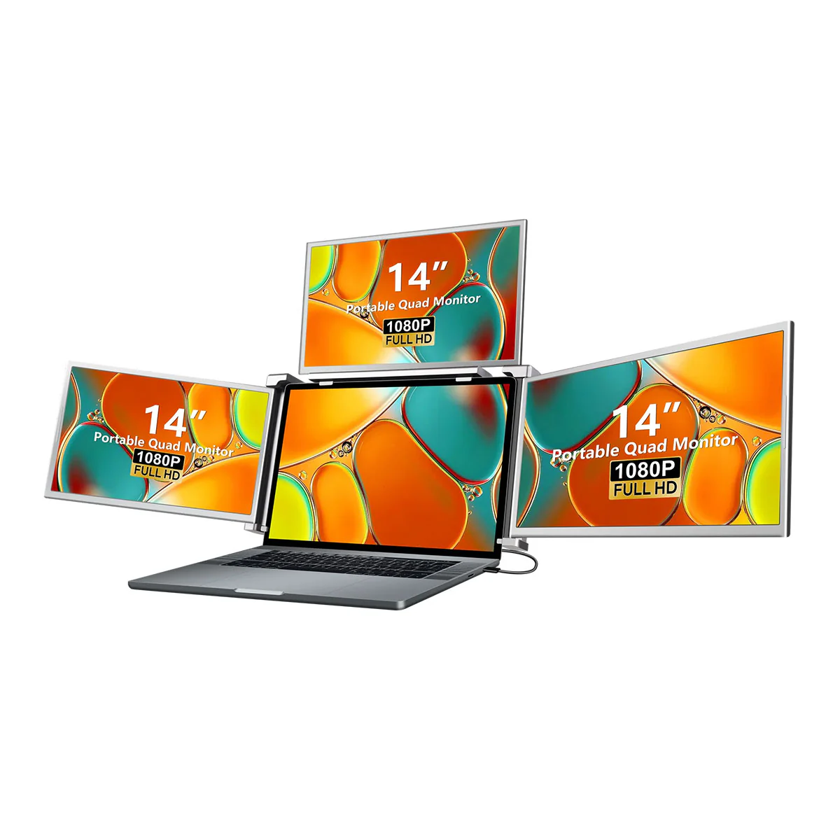 Juno S680 14" FHD (1920x1080) 60.67Hz 16.67ms IPS Portable Quad Monitor - Image 2