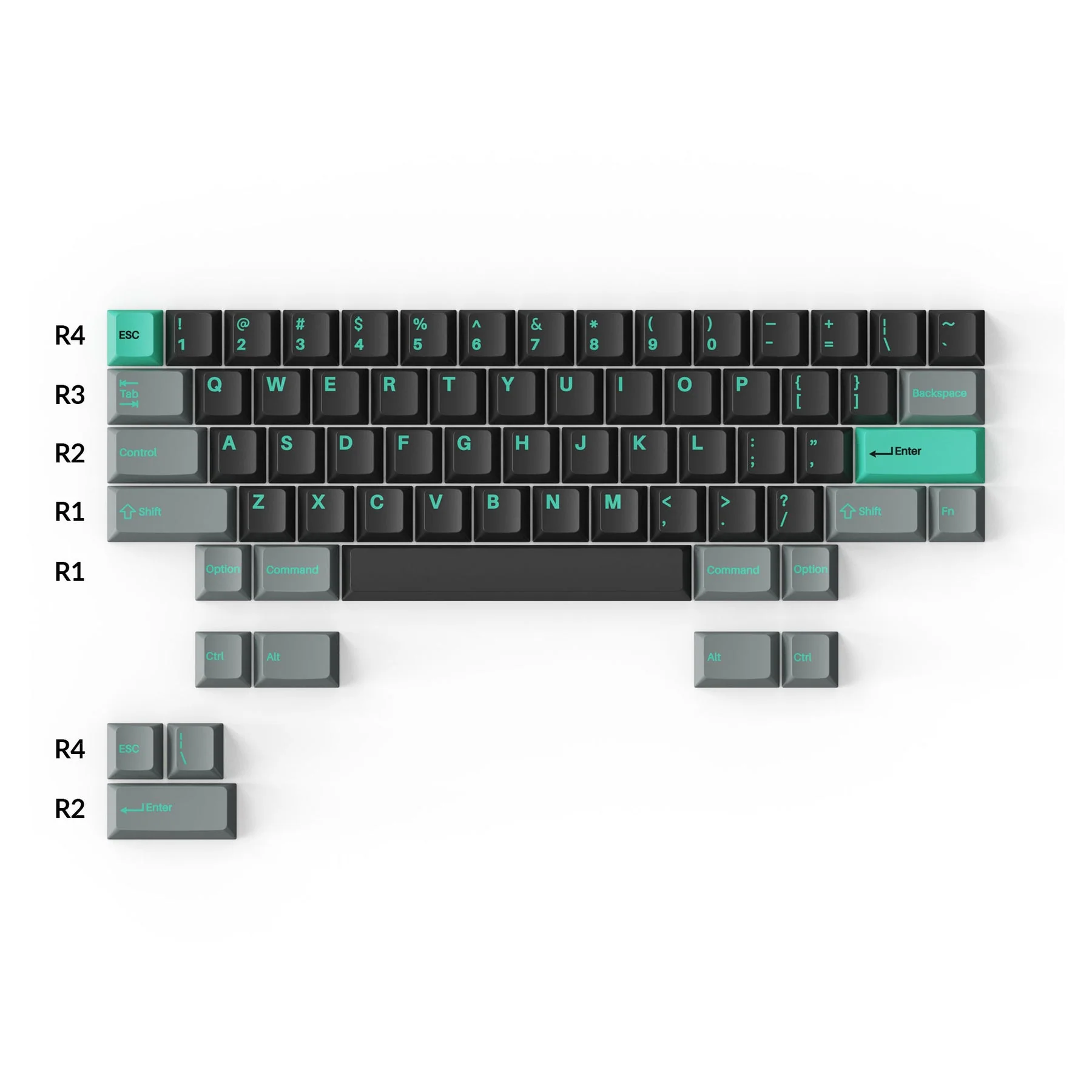 Keychron Cherry Profile Double Shot PBT Full Set Keycaps - Hacker Mint (PBT-16) - Image 5