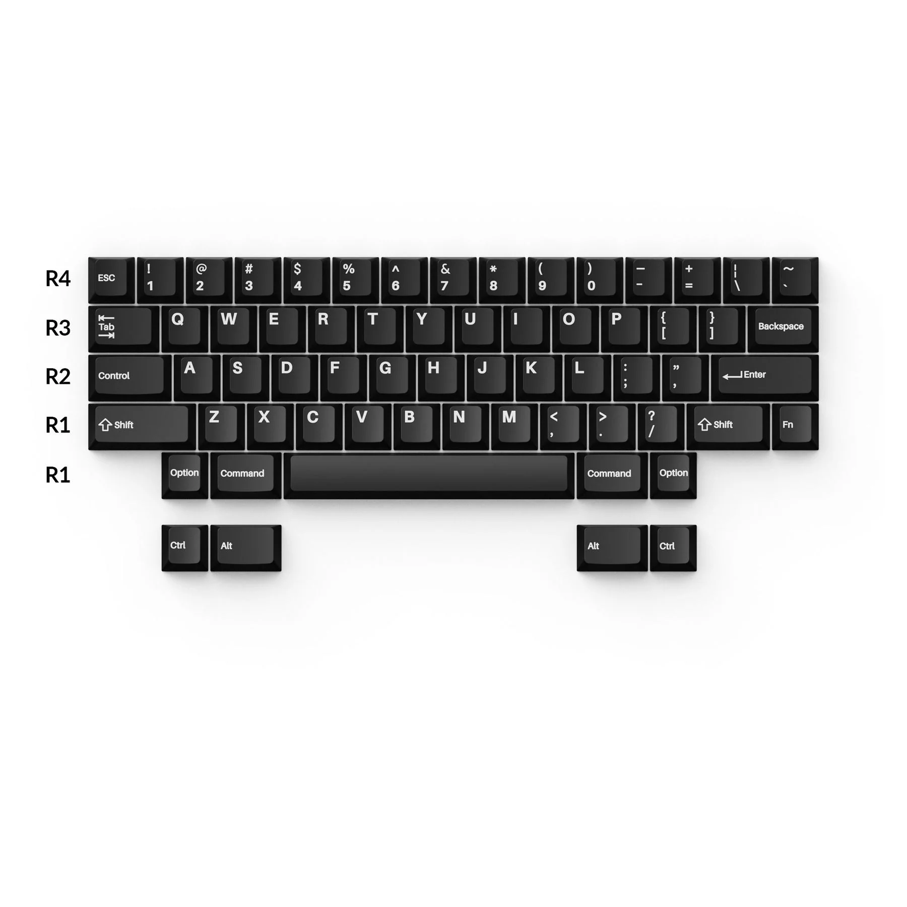 Keychron Cherry Profile Double Shot PBT Full Set Keycaps - White On Black (PBT-10) - Image 2