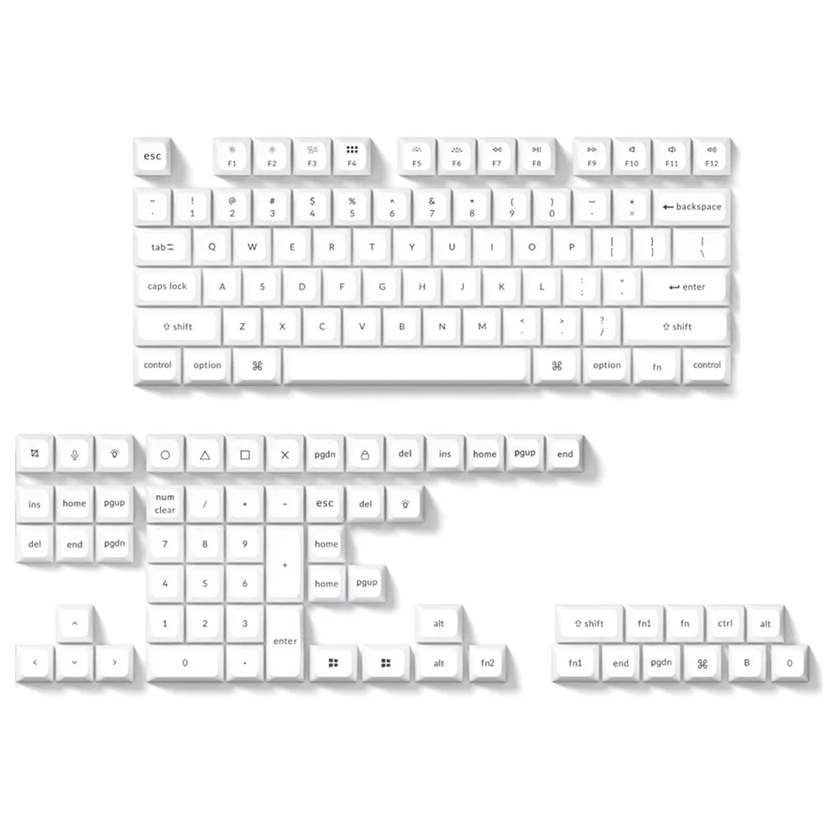 Keychron Double Shot KSA PBT Keycap Full Keycap Set (Black On White) (PBT-05)