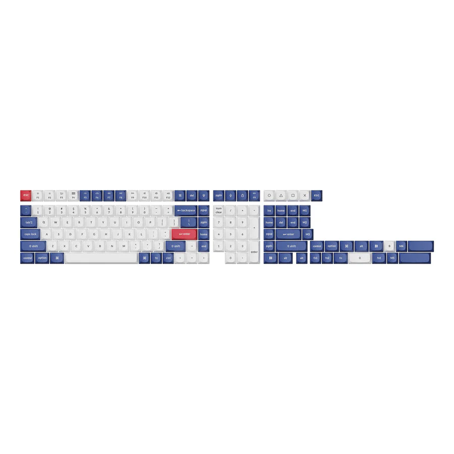 Keychron Double Shot PBT OSA Full Set (141 Keys) Keycap Set (Blue & White, Purple) (PBT-54, PBT-53) - Image 2
