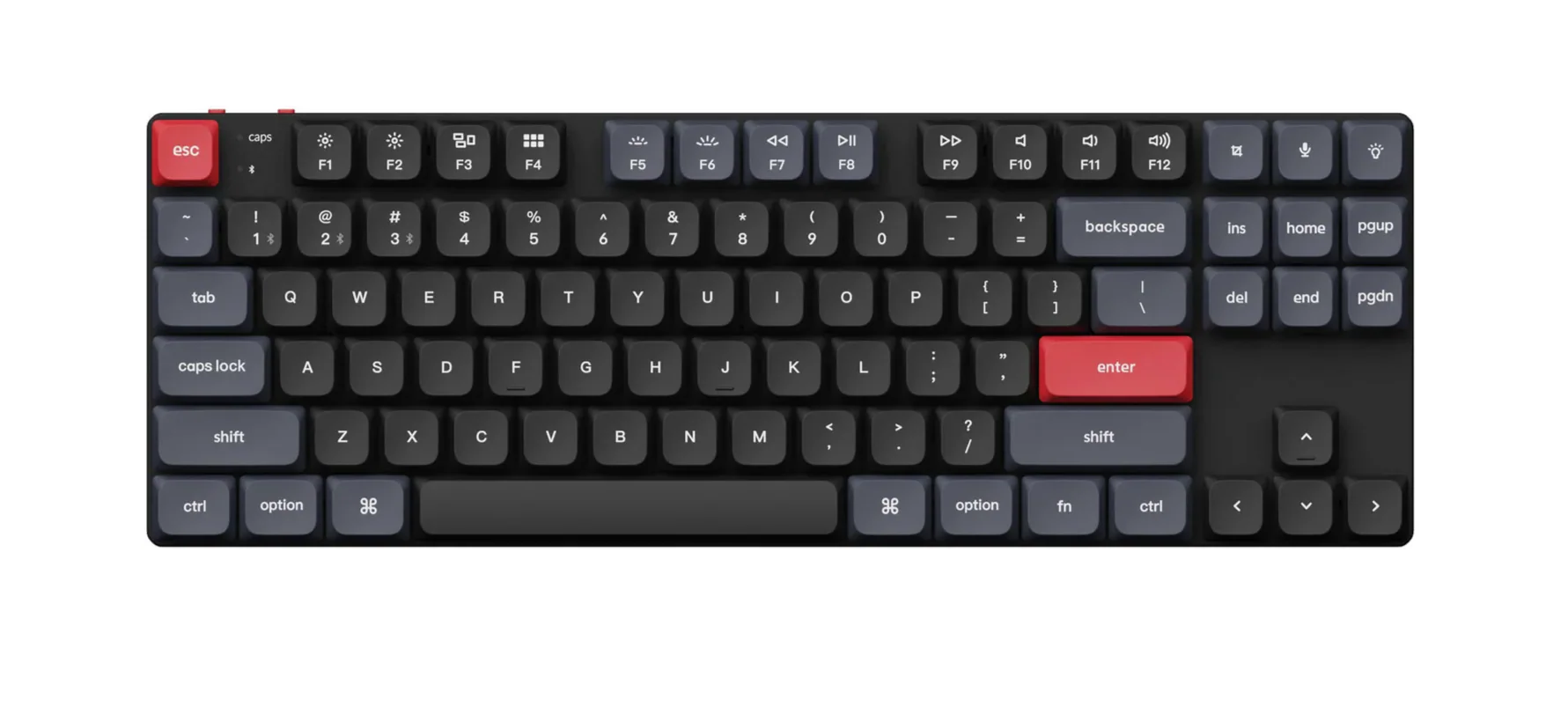 Keychron K1 Pro QMK/Via White Backlight Low Profile Gateron Wireless Mechanical Keyboard - Black (Brown Switch) (K1P-A3) - Image 2