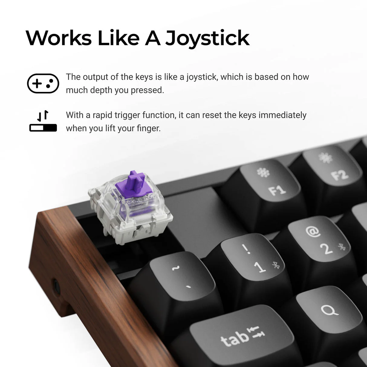 Keychron K10 HE Special Ed. Full Size Wireless Magnetic Switch Custom Keyboard - Black (Gateron Double-Rail Magnetic Nebula Switch) (K10H-F1) - Image 4