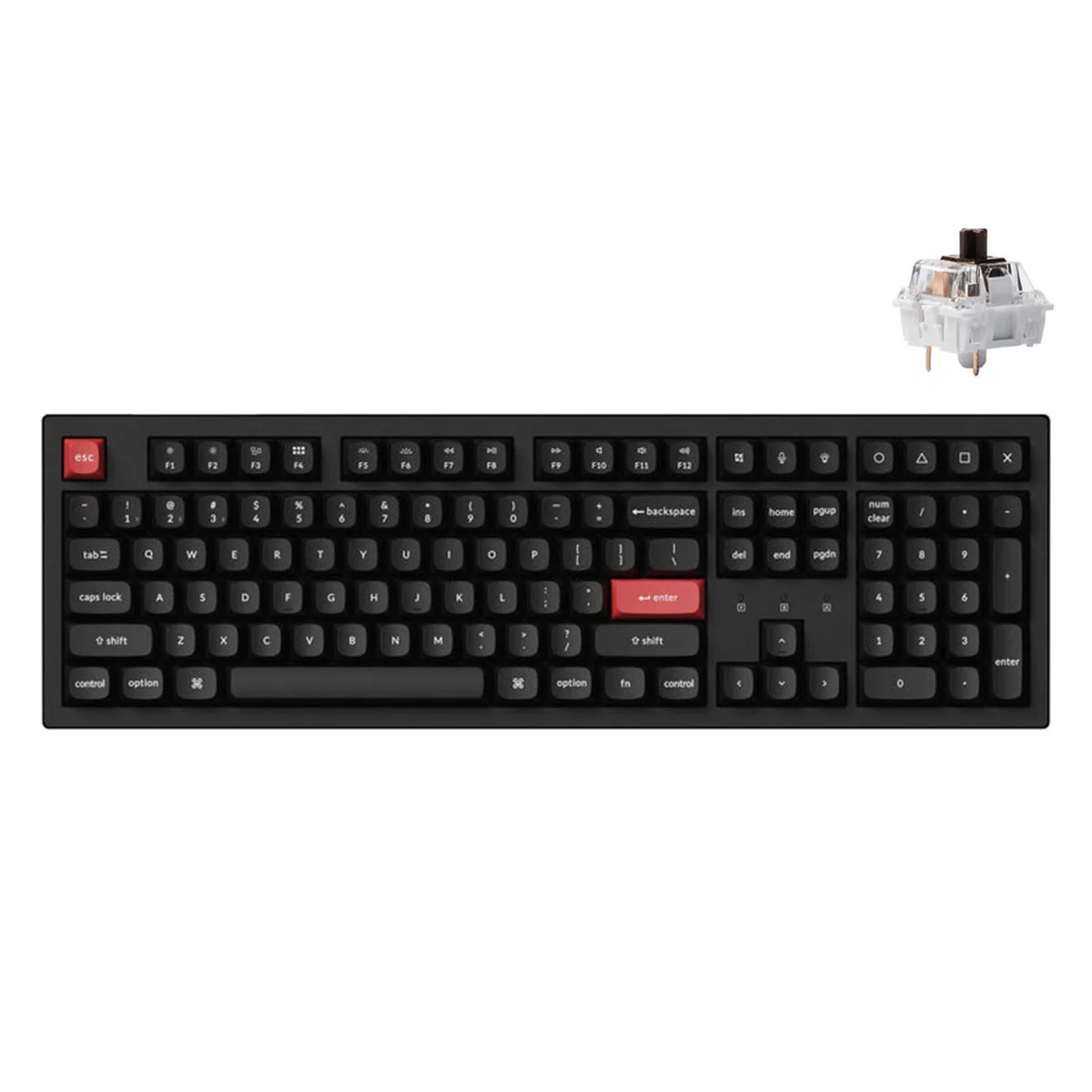 Keychron K10 Pro QMK/Via Fully-Assembled RGB Backlit Full Size Wireless Mechanical Keyboard (Black) - Image 3