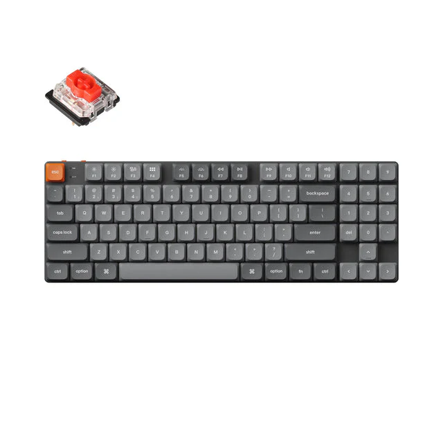 Keychron K13 Max QMK/VIA White Backlight Wireless Custom Mechanical Keyboard (Low Profile Gateron Mechanical Red Switch) (K13M-A1)