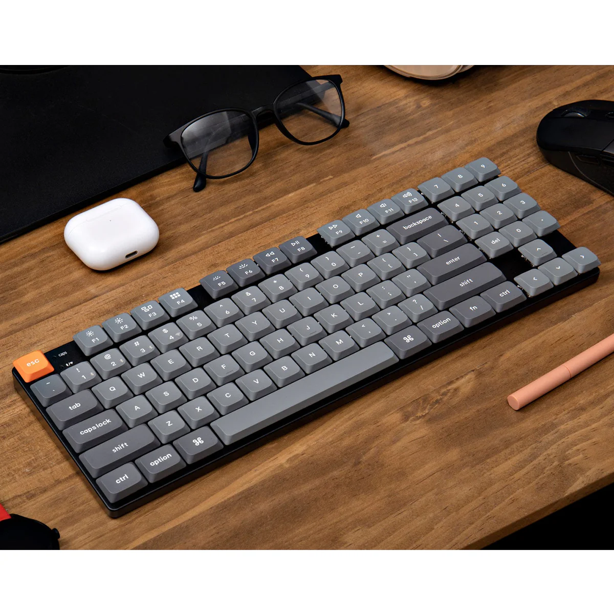 Keychron K13 Max QMK/VIA White Backlight Wireless Custom Mechanical Keyboard (Low Profile Gateron Mechanical Red Switch) (K13M-A1) - Image 4
