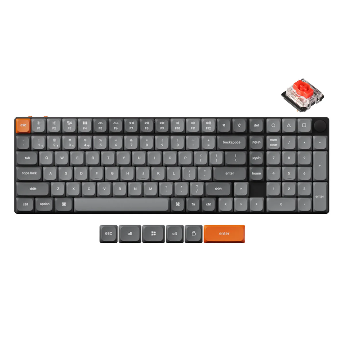 Keychron K17 Max QMK RGB Backlight Hot-Swappable Wireless Custom Mechanical Keyboard (Low Profile Gateron Mechanical Brown Switch, Red Switch) (K17M-H3, K17M-H1) - Image 3