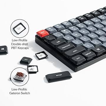 Keychron K17 Pro QMK/Via RGB Backlit 96% Wireless Custom Mechanical Keyboard (Low Profile Gateron Mechanical Blue Switch) (K17P-B2) - Image 7