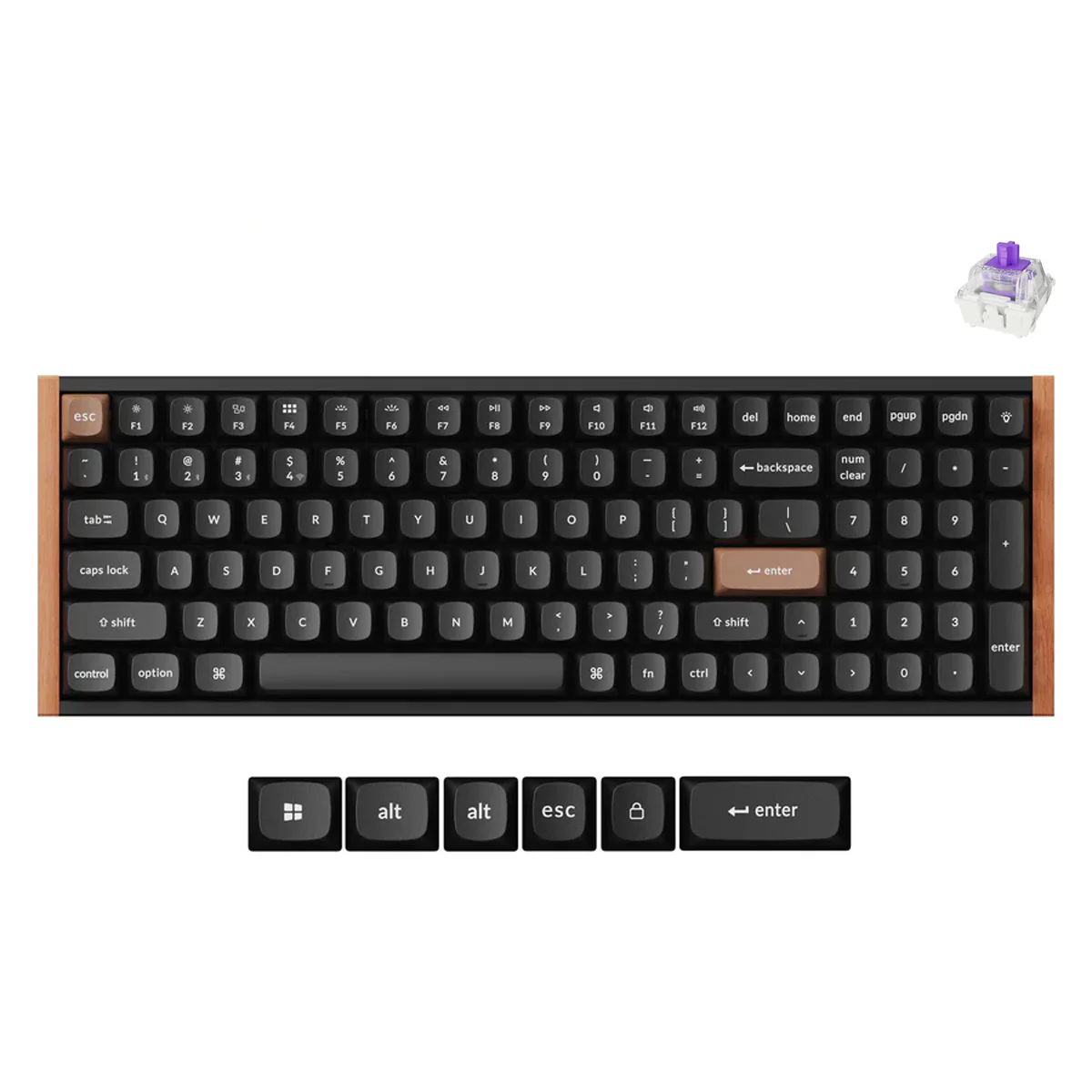 Keychron K4 HE Special Ed. Hot-Swappable RGB Backlight 96% Wireless Magnetic Switch Custom Keyboard - Black (Gateron Double-Rail Magnetic Nebula Switch) (K4H-F1)