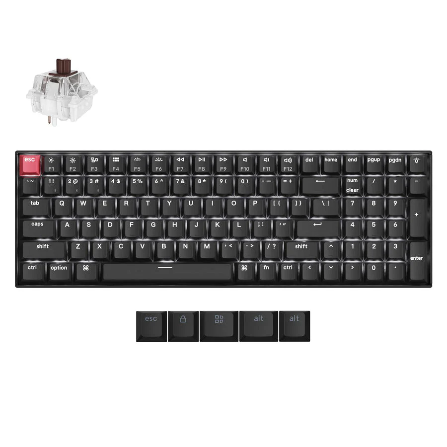 Keychron K4 QMK Fully Assembled Hot-Swappable White Backlight 96% Wireless Mechanical Keyboard Version 3 - Black - Image 5
