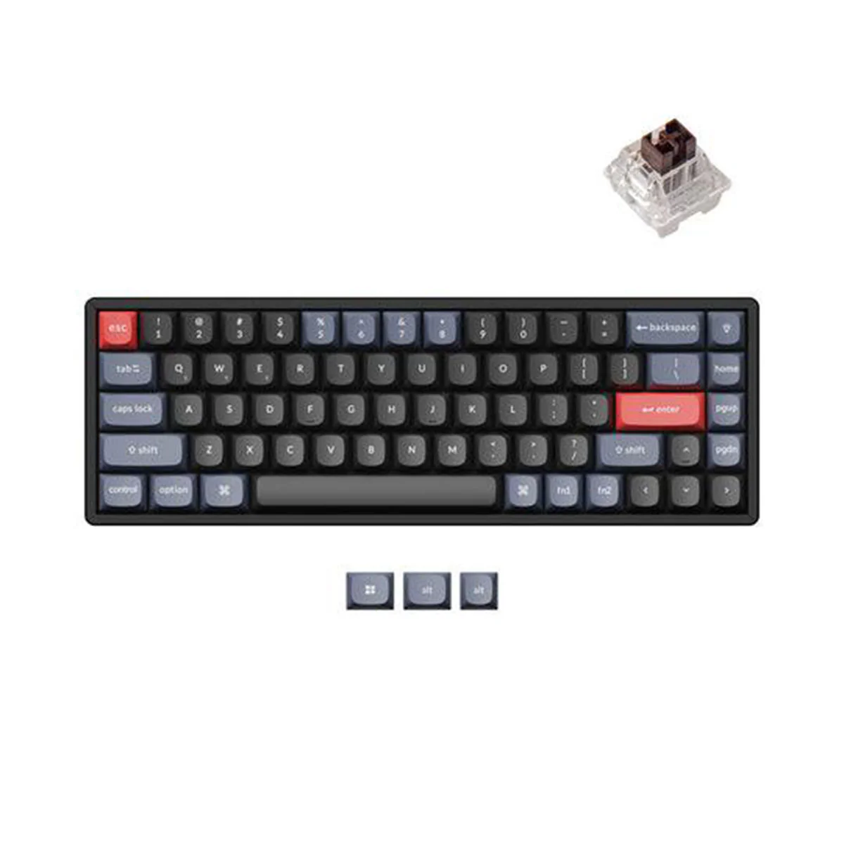 Keychron K6 Pro QMK/Via Wireless Custom Mechanical Hot-Swappable RGB Backlight Aluminum Keyboard - Black (K Pro Mechanical Brown Switch) (K6P-J3Z)