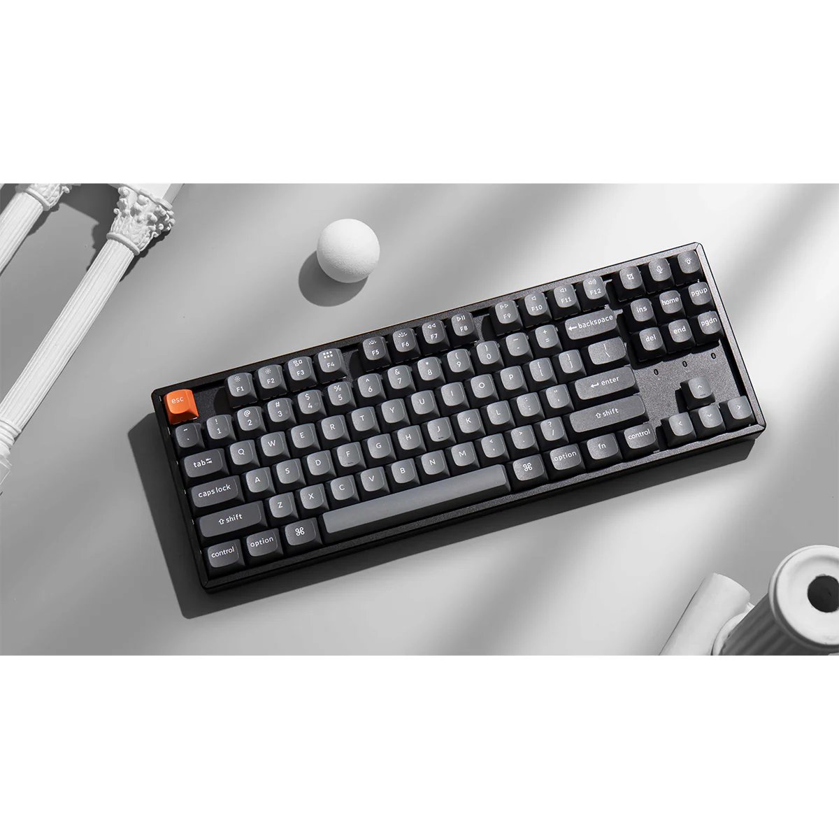 Keychron K8 Max QMK Fully Assembled RGB Backlight Hot-Swappable TKL Wireless Mechanical Keyboard - Black (Super Banana Switch, Super Red Switch) - Image 6