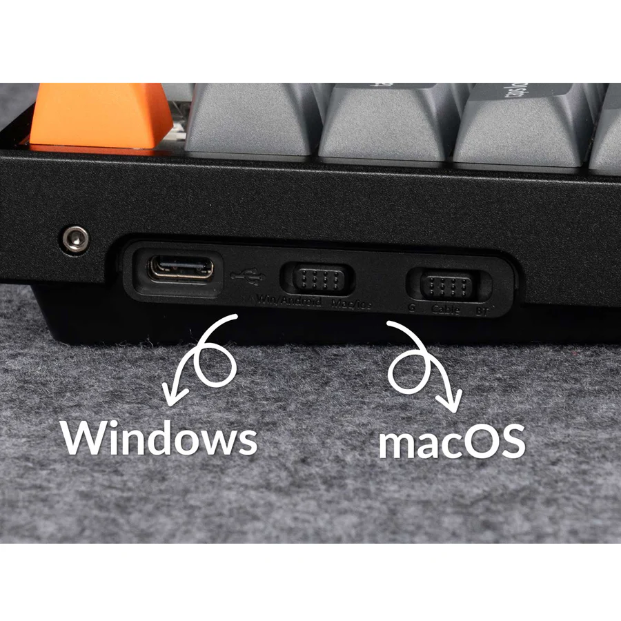 Keychron K8 Max QMK Fully Assembled White Backlight TKL Wireless Mechanical Keyboard - Black (Super Brown Switch, Super Red Switch) - Image 7