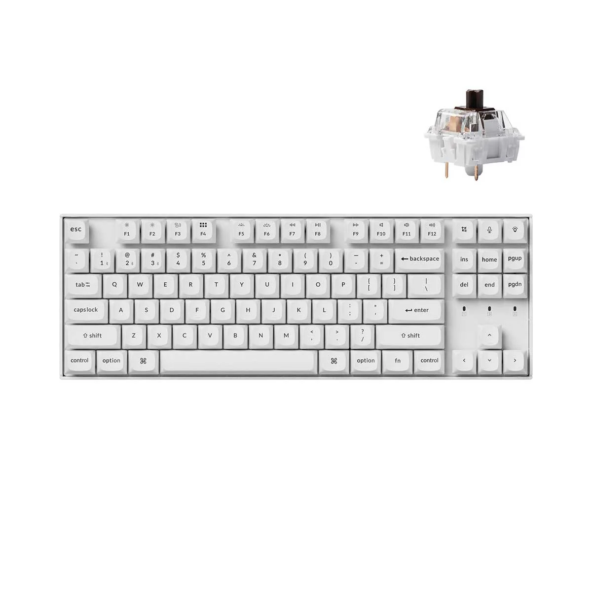 Keychron K8 Pro QMK/Via Hot-Swappable RGB Backlit Custom Wireless Mechanical Keyboard - White - Image 2