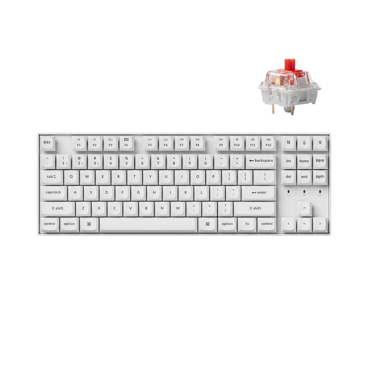 Keychron K8 Pro QMK/Via Hot-Swappable RGB Backlit Custom Wireless Mechanical Keyboard - White - Image 3