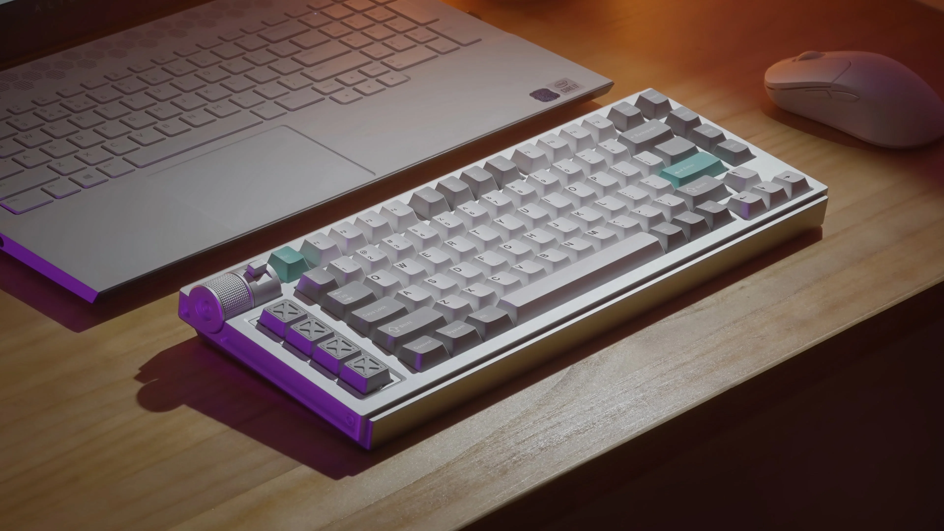 Keychron Lemokey L1 QMK/Via Fully Assembled With Knob RGB Backlit Hot-Swappable 75% Wireless Custom Gaming Keyboard - Space Silver (Gateron Jupiter Red Switch) (L1-X1) - Image 6