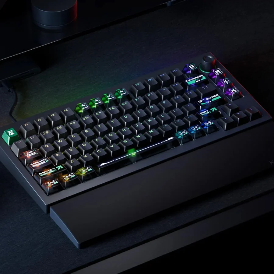 Keychron Lemokey L5 HE Fully Assembled Knob RGB Hot-Swappable 75% Magnetic Switch Custom Gaming Keyboard - Cyber (Lemokey Ultra-Fast Lime Magnetic Switch) (L5W-W1) - Image 2