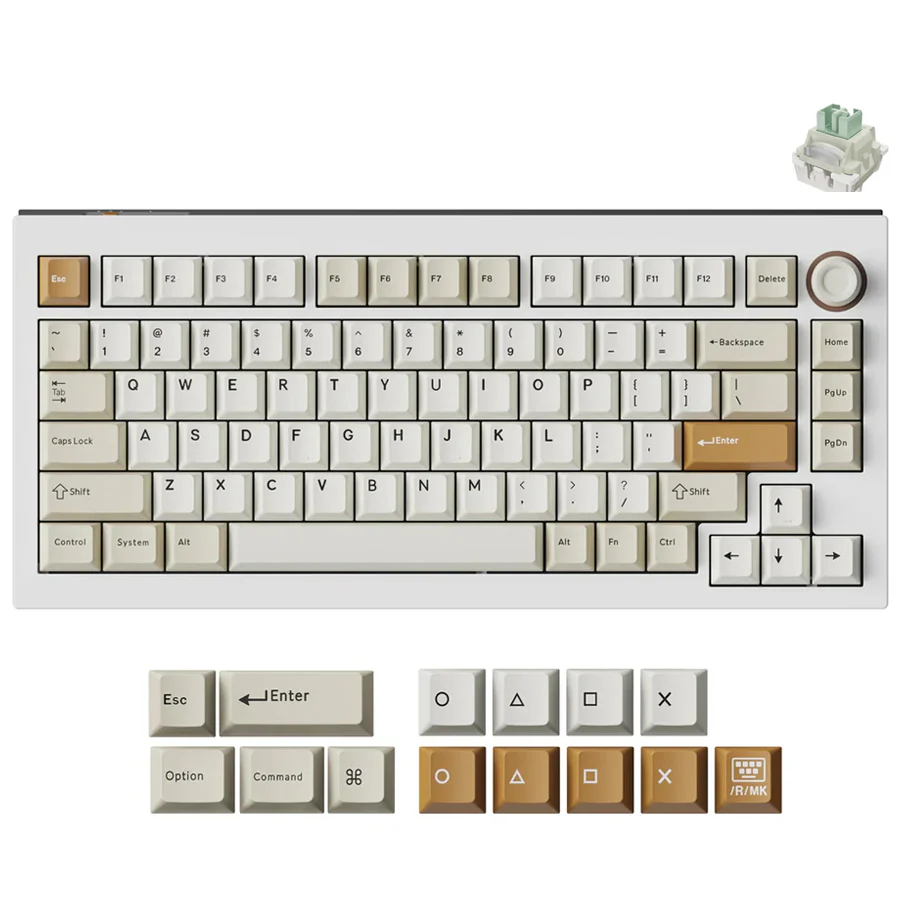 Keychron Lemokey L5 HE Fully Assembled Knob RGB Hot-Swappable 75% Magnetic Switch Custom Gaming Keyboard - Down Master (Lemokey Ultra-Fast Lime Magnetic Switch) (L5W-P1)