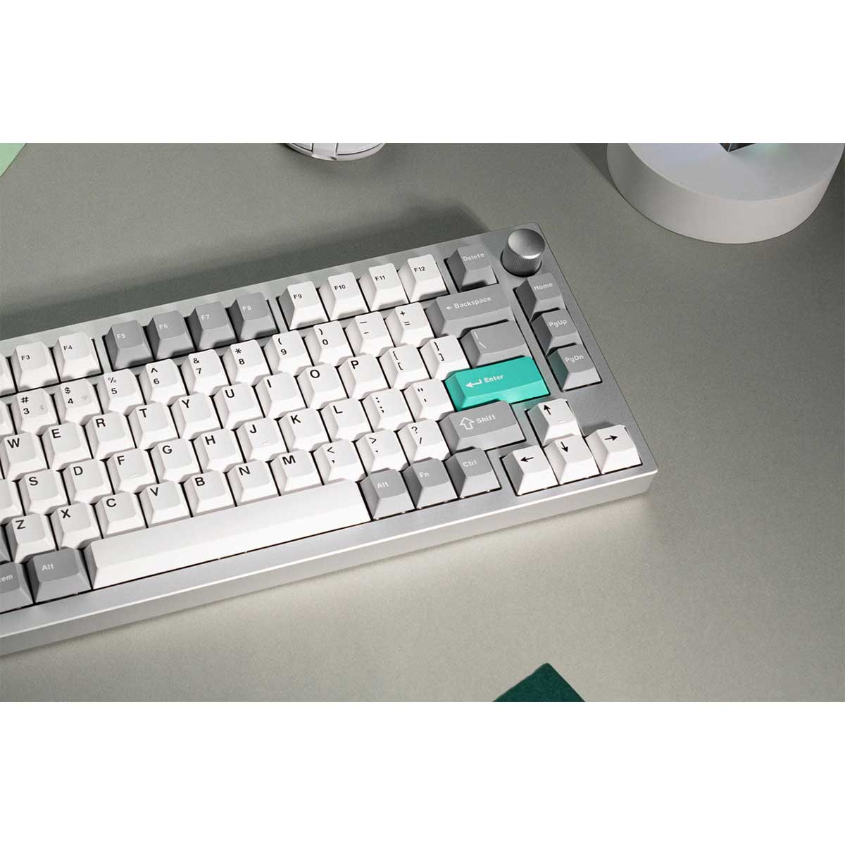 Keychron Lemokey P1 QMK/VIA Fully Assembled with Knob (Pro Version) RGB Backlight Hot-Swappable 75% Custom Gaming Keyboard - Space Silver (Super Red Switch) (P1P-X1) - Image 5