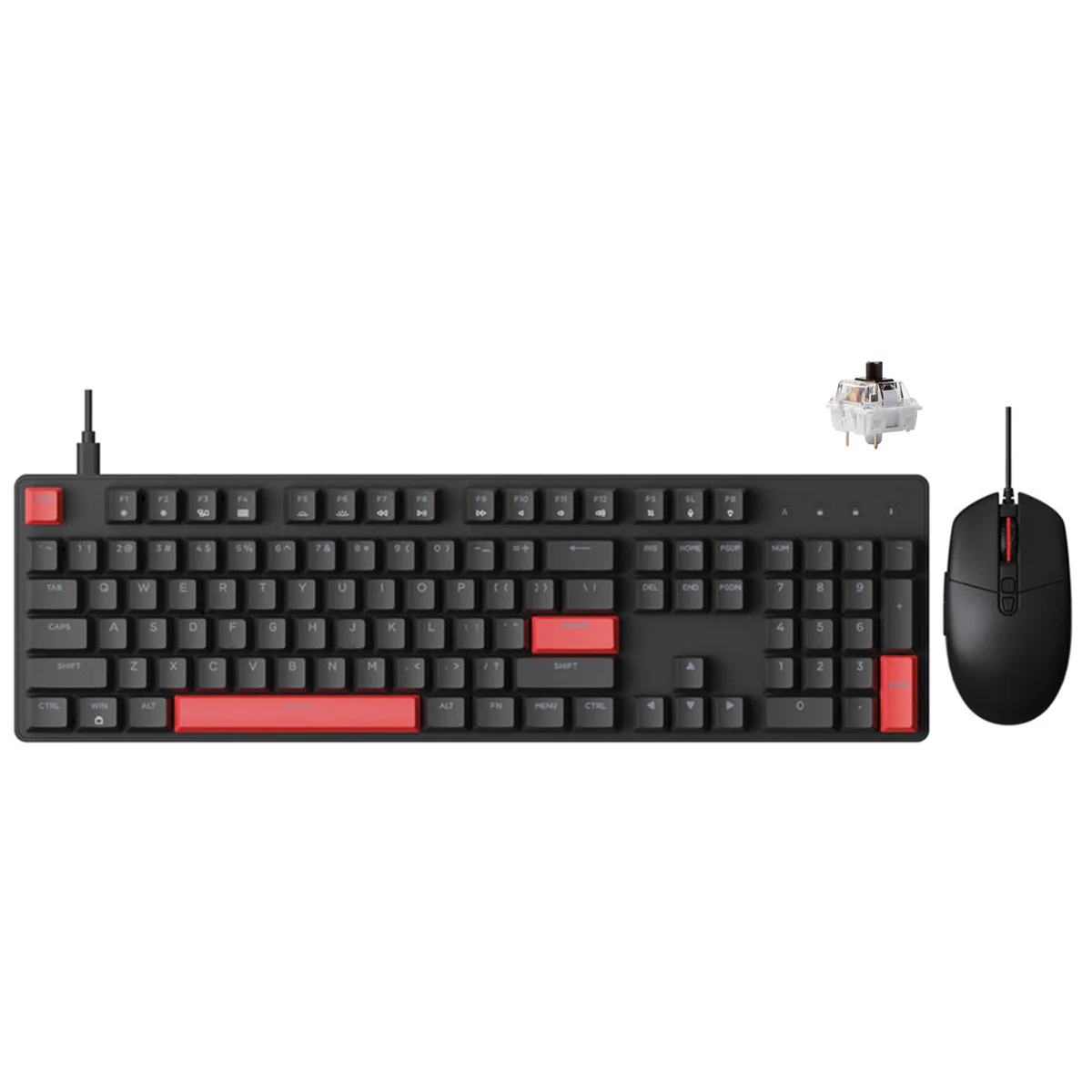 Keychron Lemokey X2 QMK Red Backlight Full Size Wired Mechanical Gaming Keyboard With M55 Mouse Combo (Brown Switch, Red Switch) (X2-C3, X2-C1) - Image 2