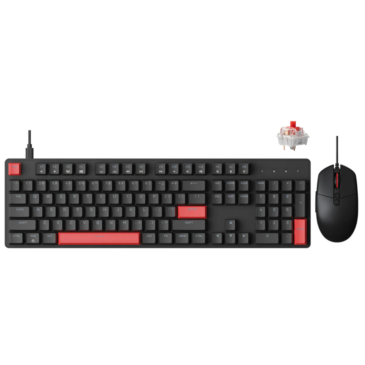 Keychron Lemokey X2 QMK Red Backlight Full Size Wired Mechanical Gaming Keyboard With M55 Mouse Combo (Brown Switch, Red Switch) (X2-C3, X2-C1) - Image 3