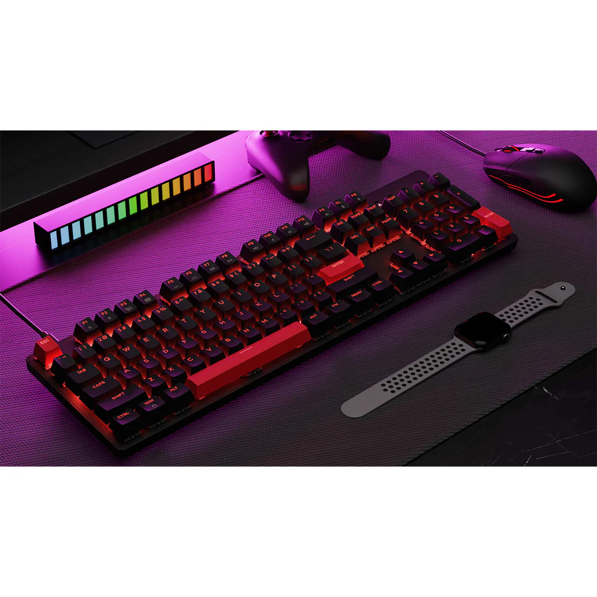 Keychron Lemokey X2 QMK Red Backlight Full Size Wired Mechanical Gaming Keyboard With M55 Mouse Combo (Brown Switch, Red Switch) (X2-C3, X2-C1) - Image 8