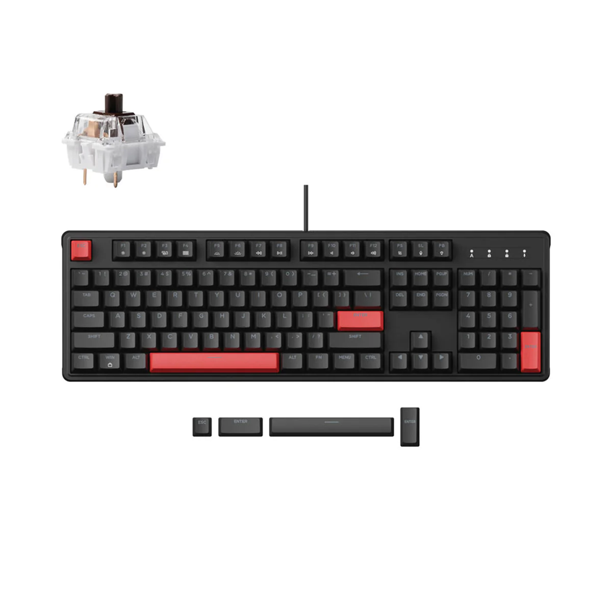 Keychron Lemokey X3 QMK/VIA Red Backlight TKL Wired Mechanical Gaming Keyboard (Red Switch, Brown Switch) (X3-A1, X3-A3) - Image 3
