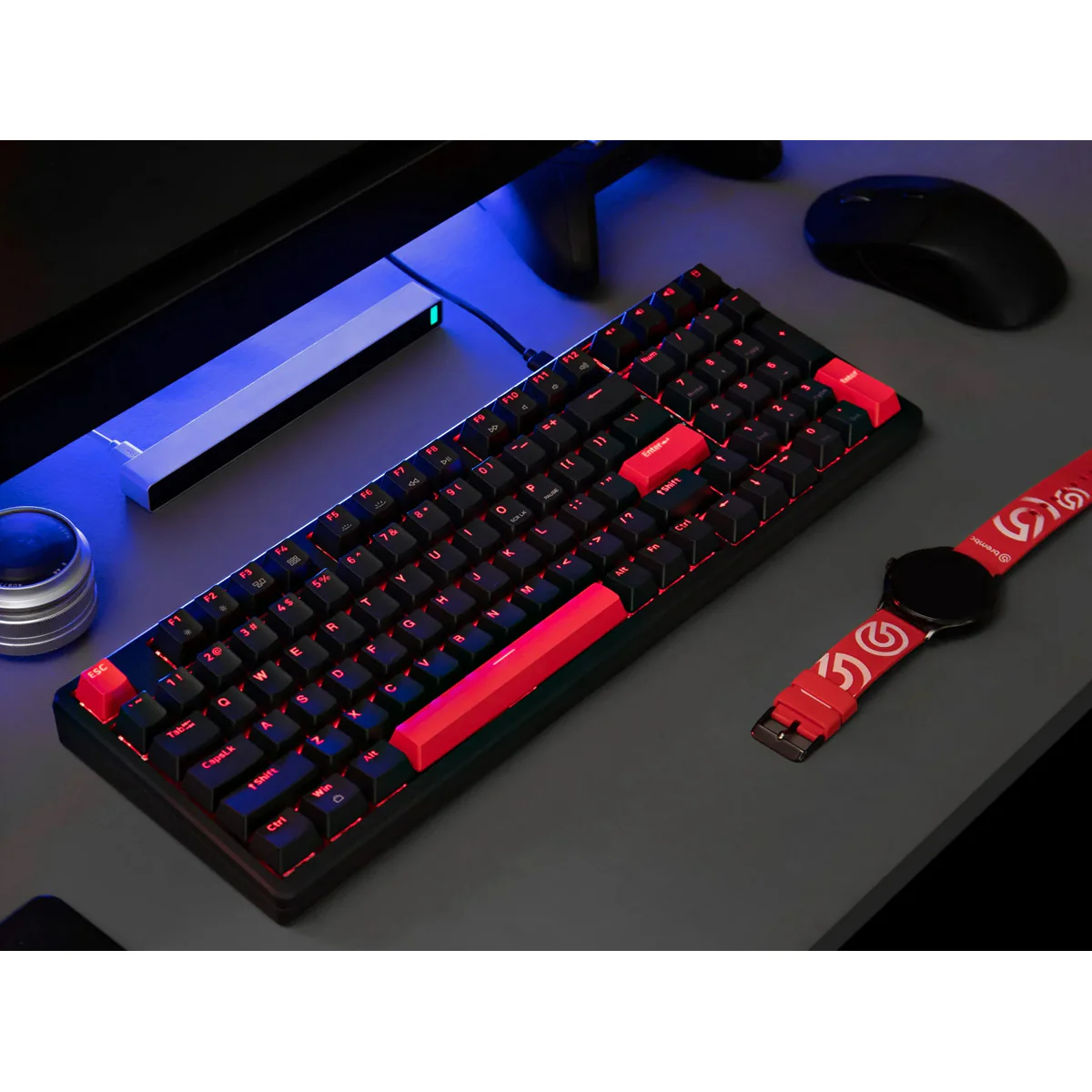 Keychron Lemokey X5 QMK Red Backlight 96% Wired Mechanical Gaming Keyboard (Brown Switch) (X5-A3) - Image 4