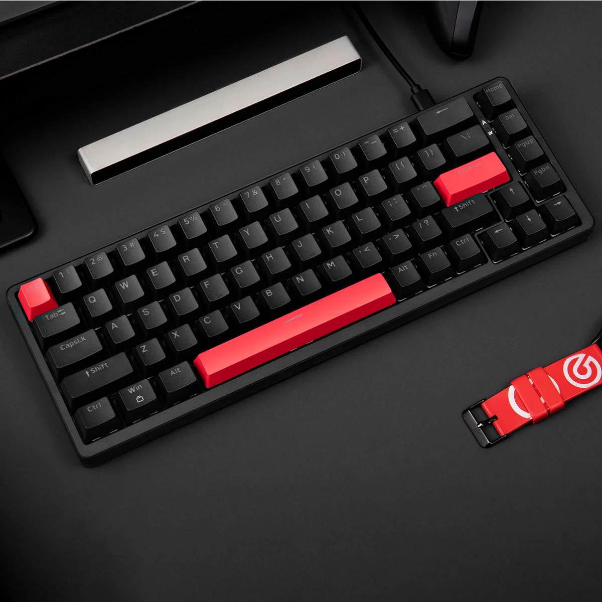 Keychron Lemokey X6 QMK Red Backlight 65% Wired Mechanical Gaming Keyboard (Brown Switch) (X6-A3) - Image 6