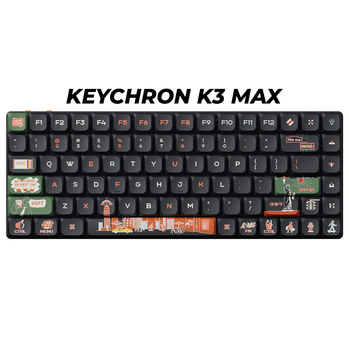 Keychron Low Profile LSA Dye-Sub PBT Full Set 133 Keys Keycap Set (New York) (PBT-71) - Image 6